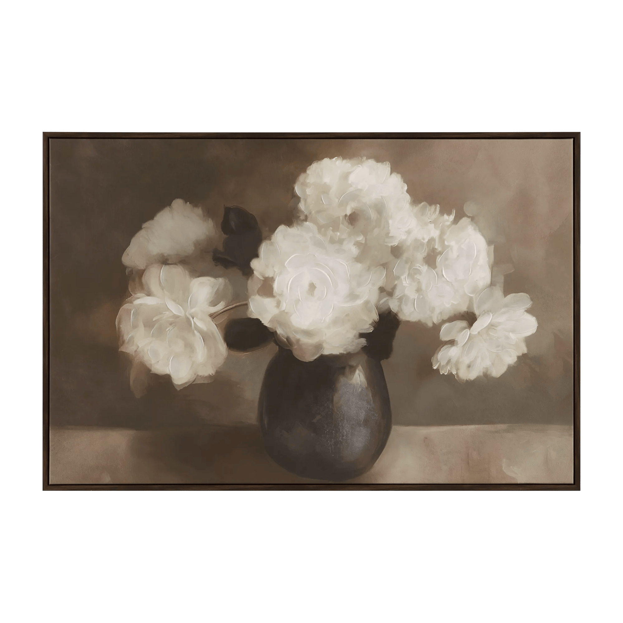 White Bouquet of Flowers Framed Art