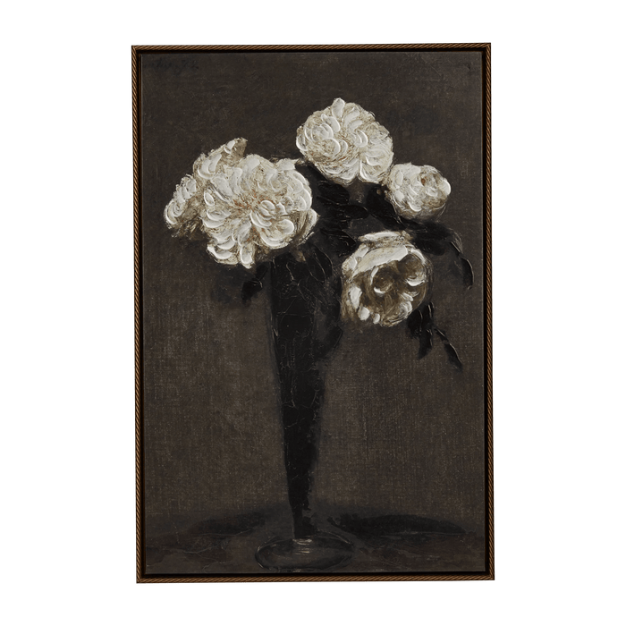 Gel-Embellished Vintage Bouquet Framed Art