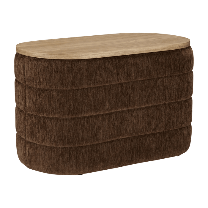 Oval Storage Fabric Ottoman