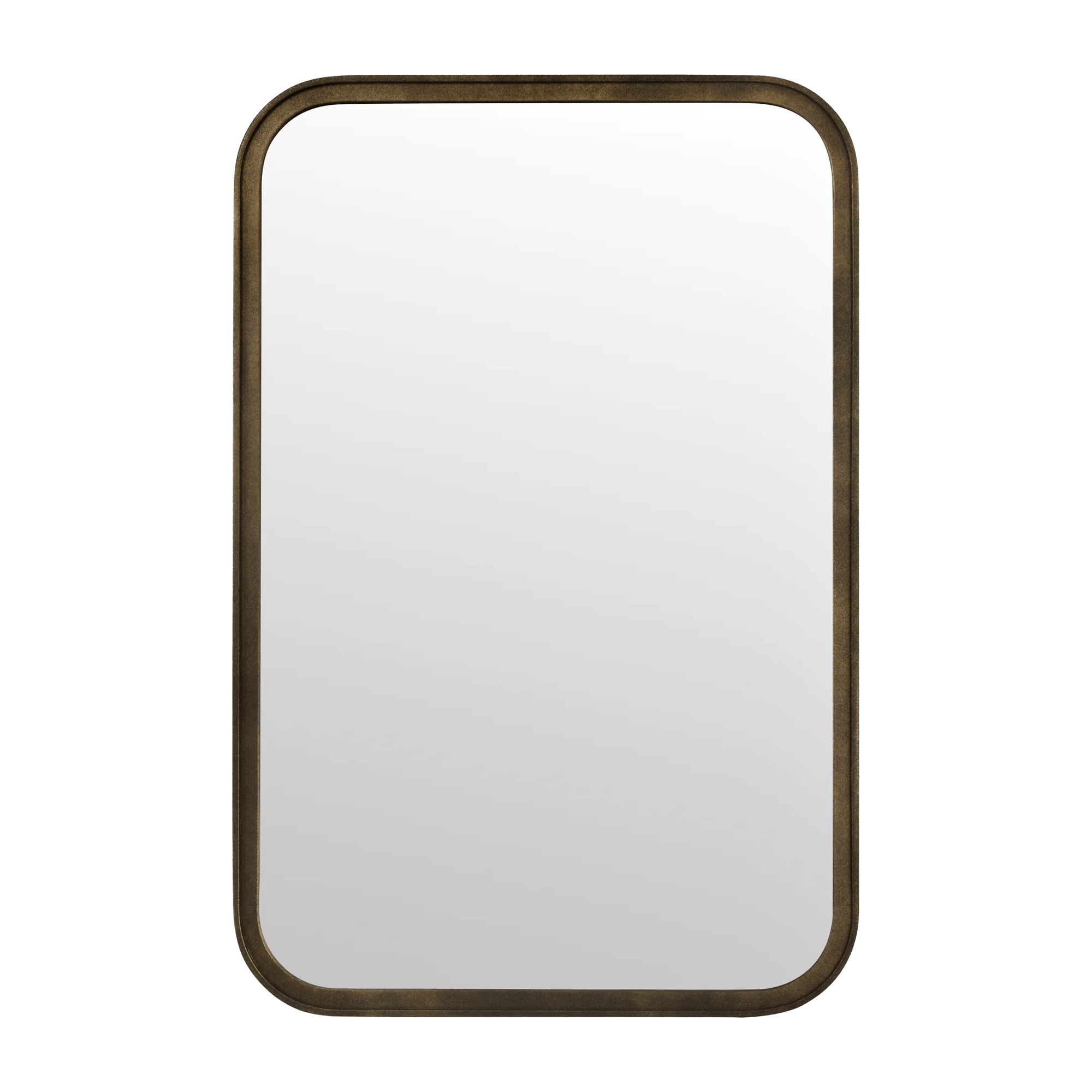 Miroir fini laiton aux coins arrondis