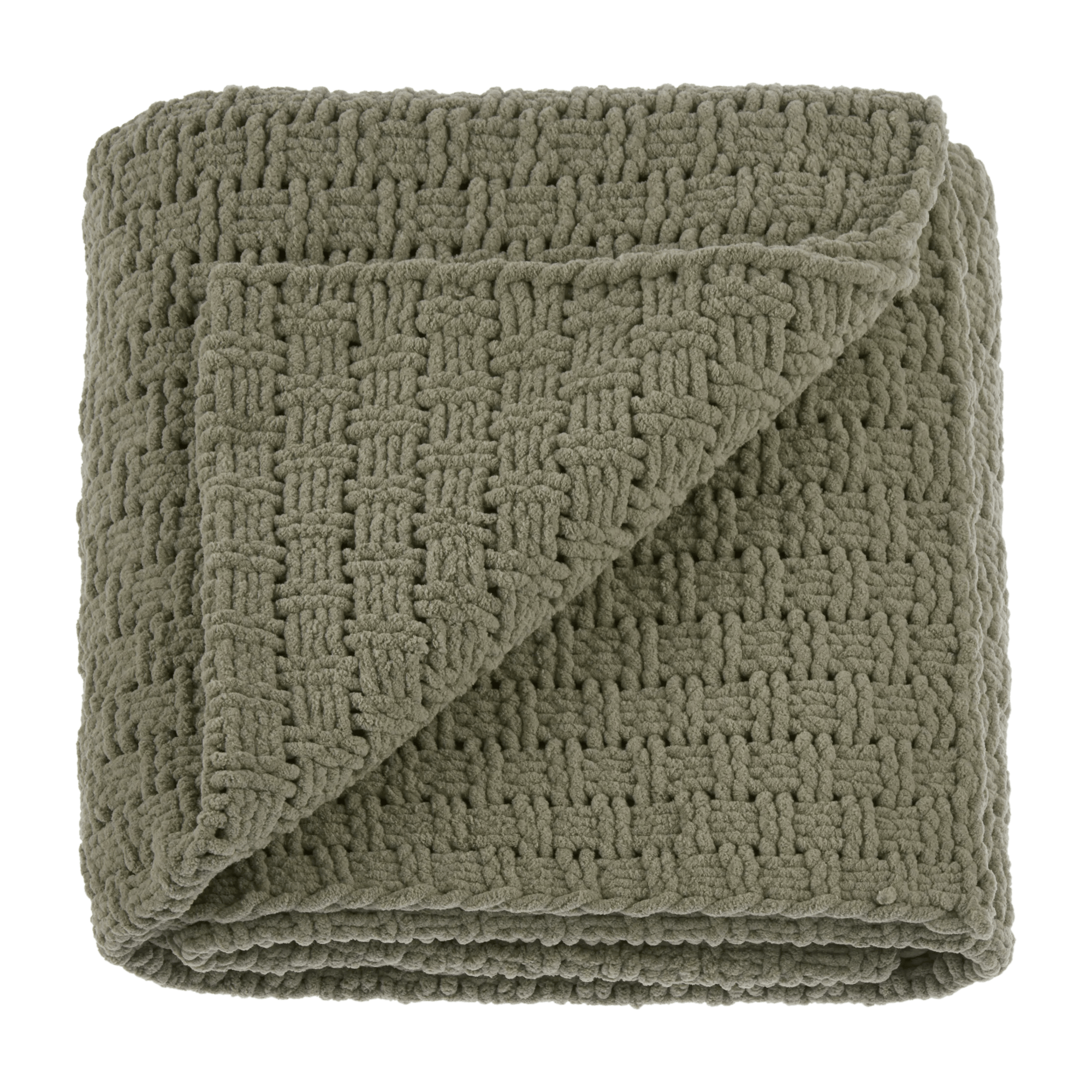 Eliza jeté en tricot blanc casee  khaki