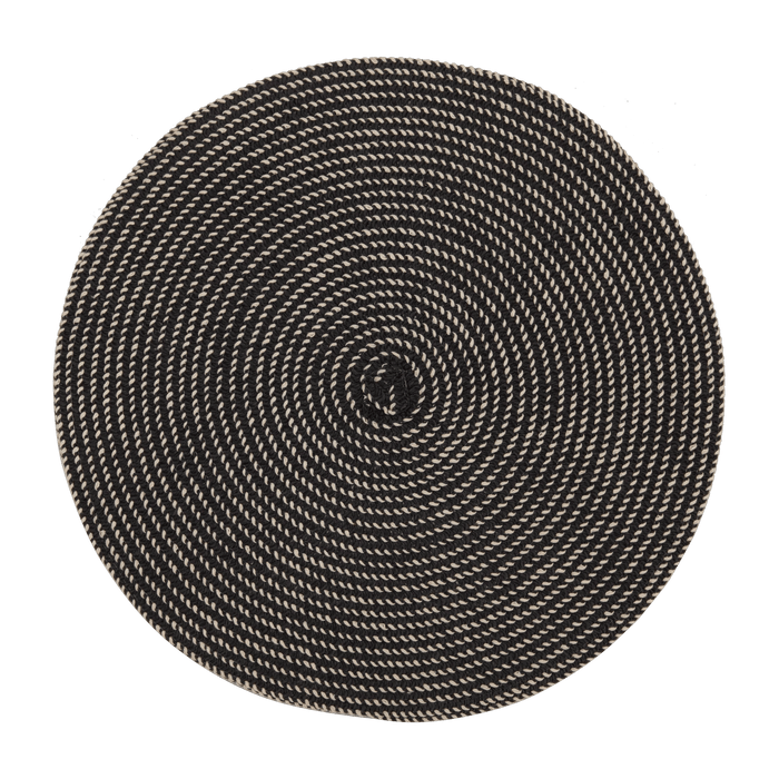 Black Set of 2 Round Placemats