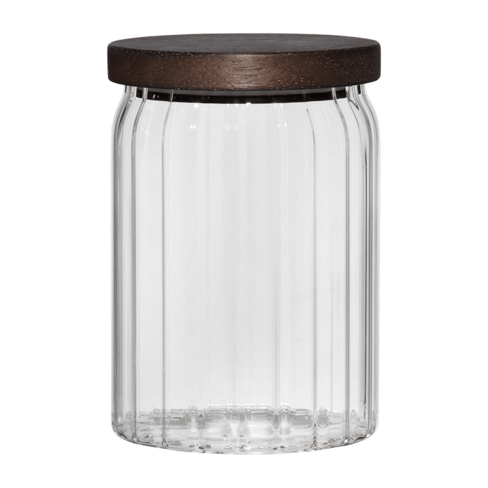Glass Container with Wood Lid