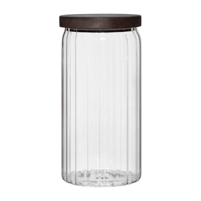 Glass Container with Wood Lid