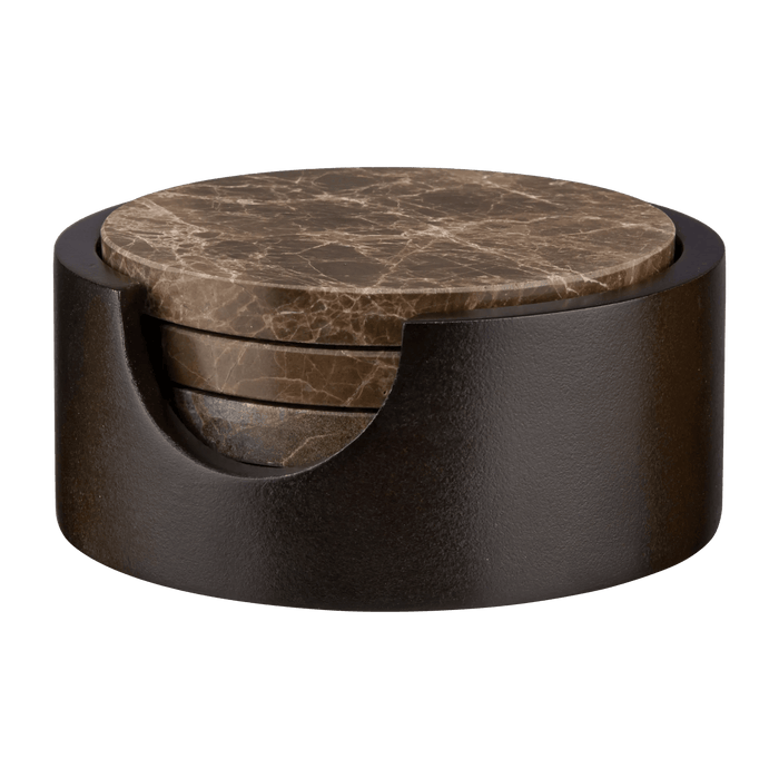 Set of 4 Brown Marble Coasters