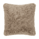 Coussin décoratif en fausse fourrure Tegan taupe