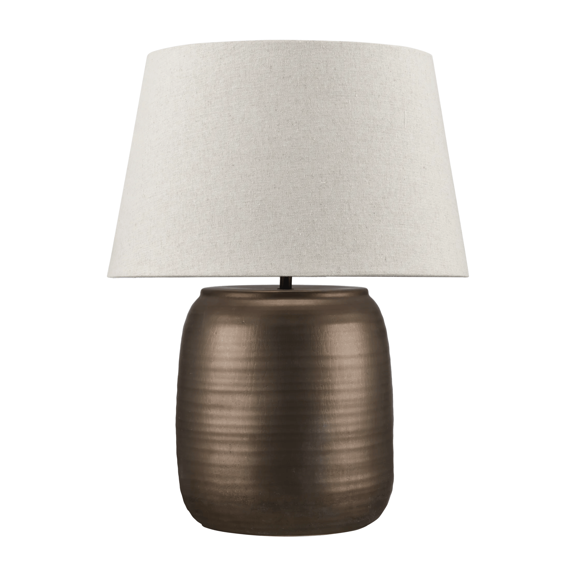 Lampe de table avec base en céramique bronze