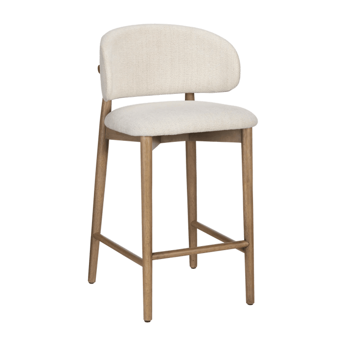Fabric and Wood Barstool
