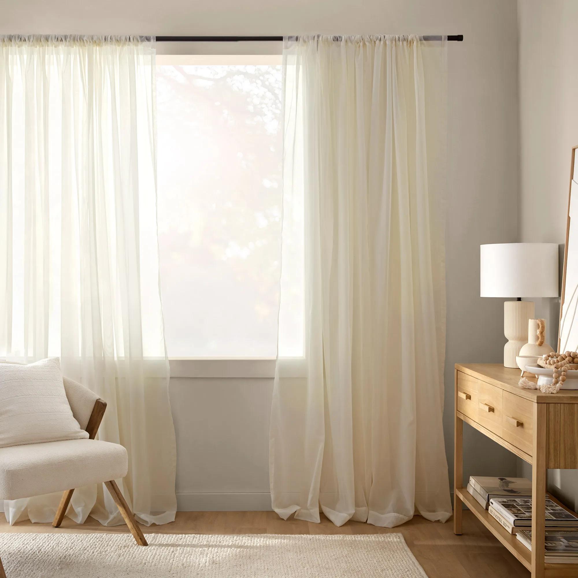Ivory Rod Pocket Sheer Curtain