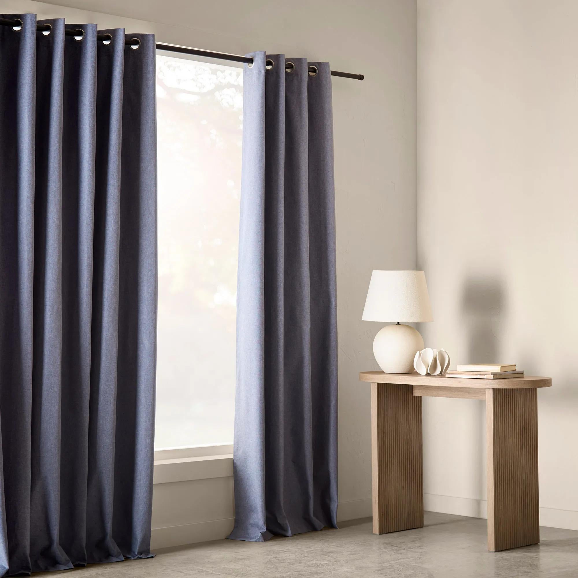 Rideau coupe-lumière Chambray bleu