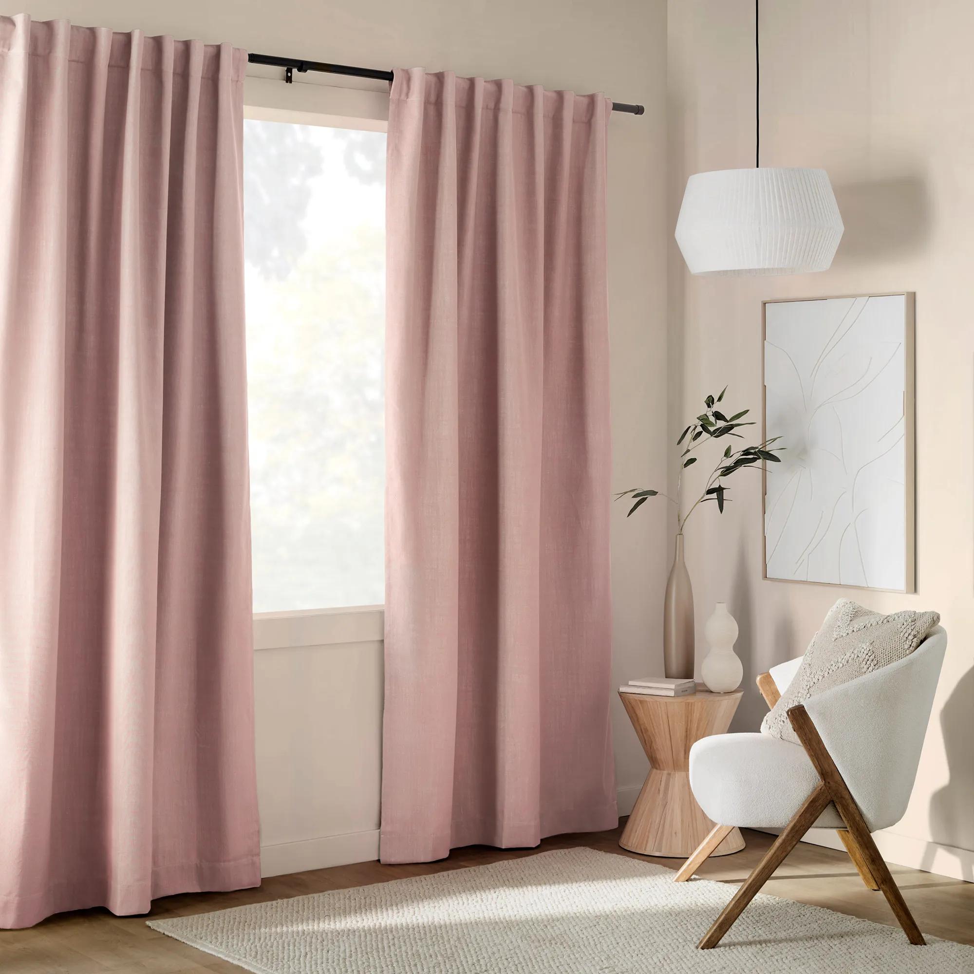 Pink Taha Rod Pocket Back Tab Blackout Curtain