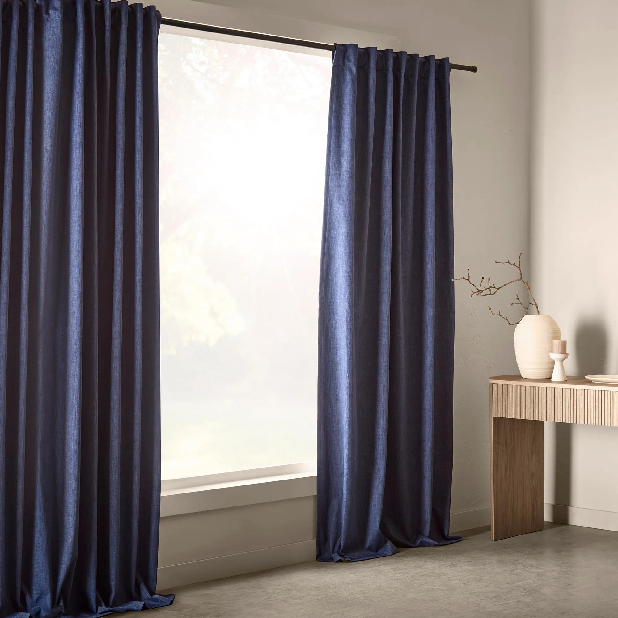 Rideau coupe-lumière avec languette invisible Vence bleu