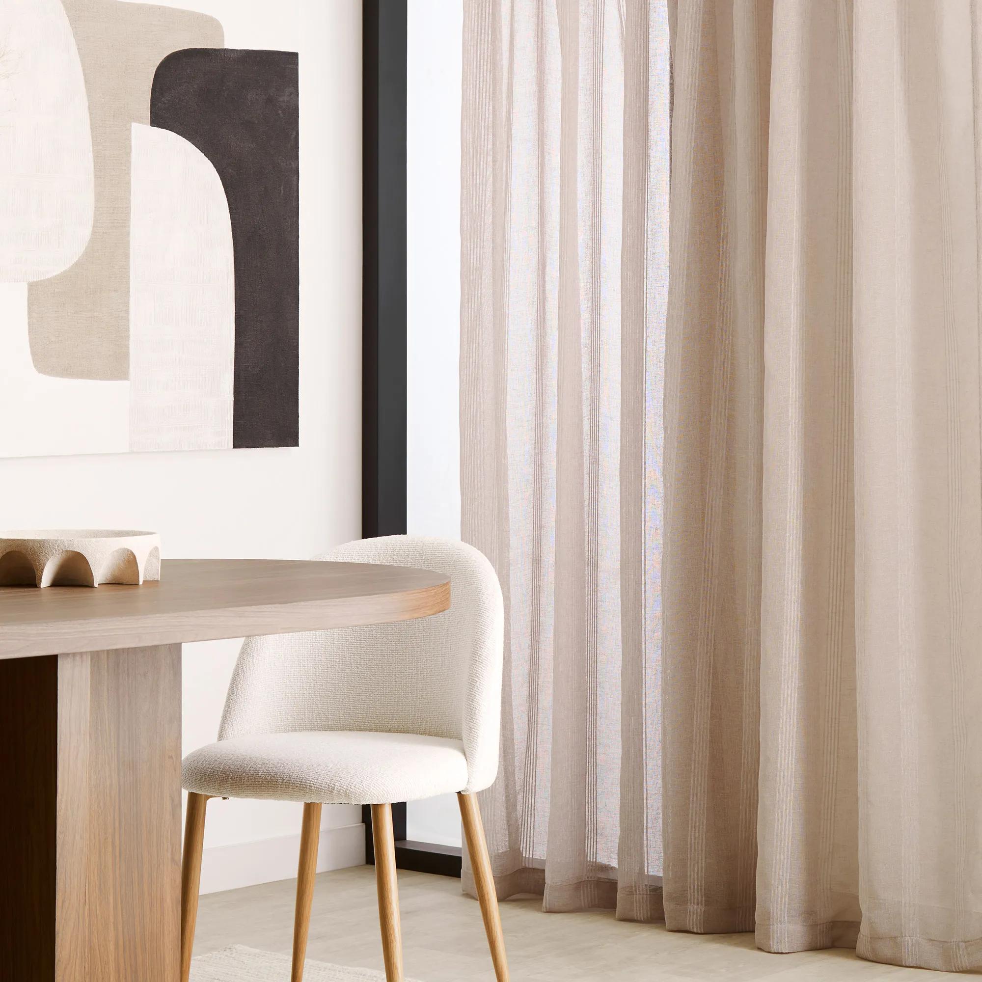 Rideau semi-transparent beige Atila