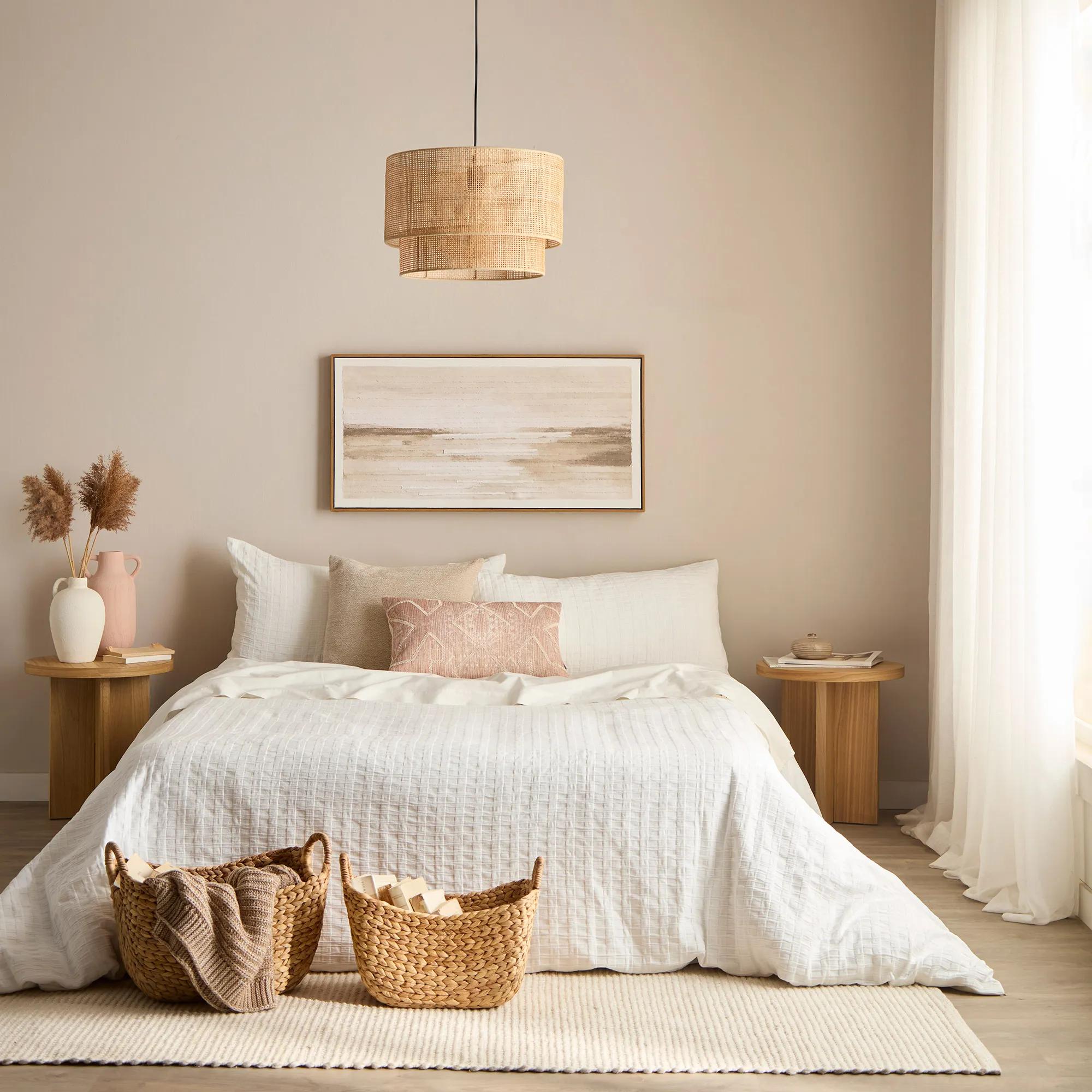 Ensemble housse de couette Landie blanc